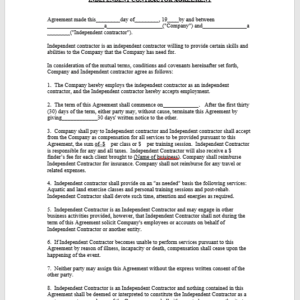 Independent Contractor Agreement Raw